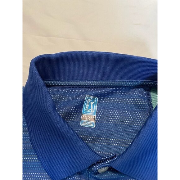 PGA Tour Men's Polo Shirt Short Sleeve Athletic Sportswear Blue Stripe XXL - Picture 3 of 12